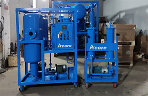 VDF10(600L/H) Vacuum Dehydration Oil Purifier & PT20(1200L/H) Portable Oil Filter Cart Sales to Argentina
